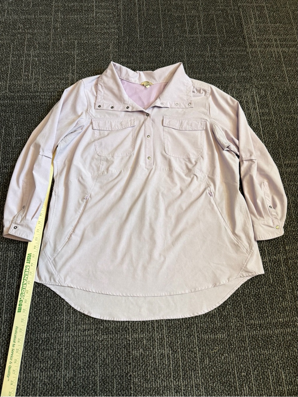 Duluth Trading Company Sol Survivor Sun Protection Tunic Lt Purple 1X